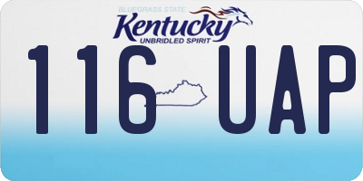 KY license plate 116UAP
