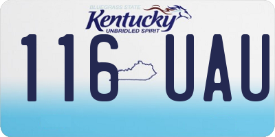 KY license plate 116UAU