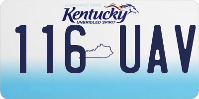 KY license plate 116UAV