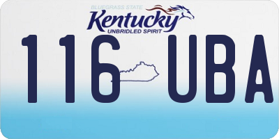 KY license plate 116UBA
