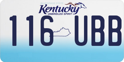 KY license plate 116UBB