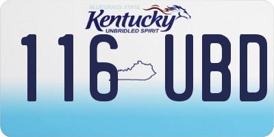 KY license plate 116UBD
