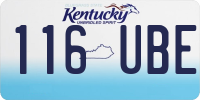 KY license plate 116UBE