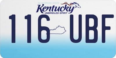 KY license plate 116UBF
