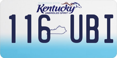KY license plate 116UBI