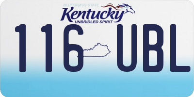 KY license plate 116UBL