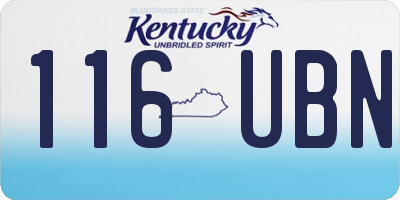 KY license plate 116UBN