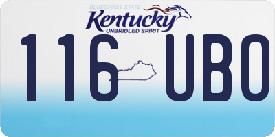 KY license plate 116UBO