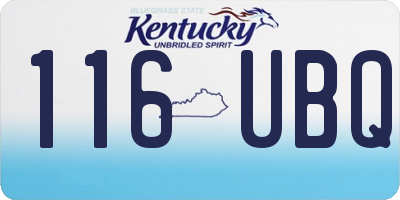 KY license plate 116UBQ