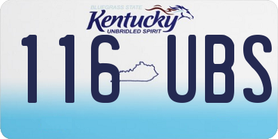 KY license plate 116UBS