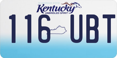 KY license plate 116UBT