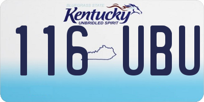 KY license plate 116UBU