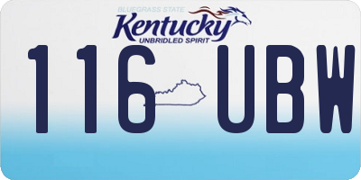 KY license plate 116UBW