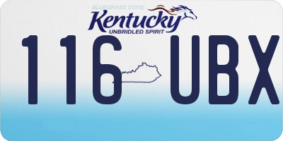 KY license plate 116UBX