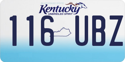 KY license plate 116UBZ