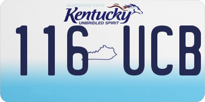 KY license plate 116UCB