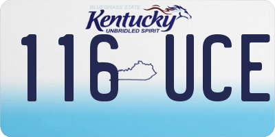 KY license plate 116UCE