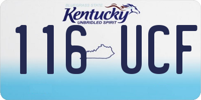 KY license plate 116UCF