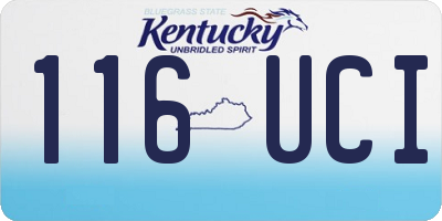 KY license plate 116UCI