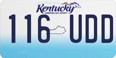 KY license plate 116UDD