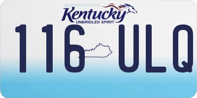 KY license plate 116ULQ