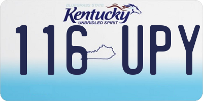 KY license plate 116UPY