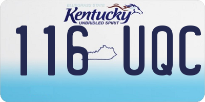 KY license plate 116UQC
