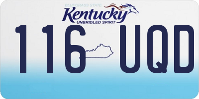 KY license plate 116UQD