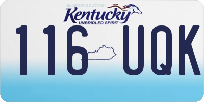 KY license plate 116UQK