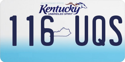 KY license plate 116UQS