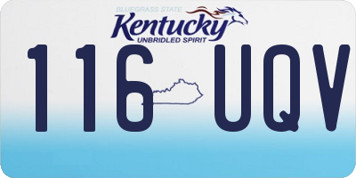 KY license plate 116UQV