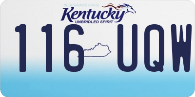 KY license plate 116UQW