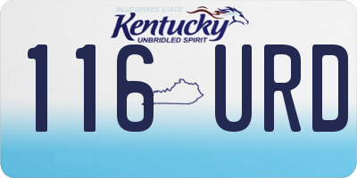 KY license plate 116URD