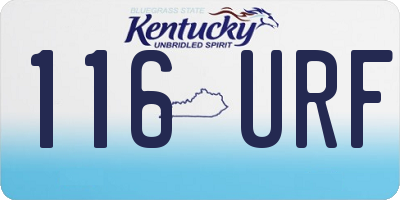 KY license plate 116URF