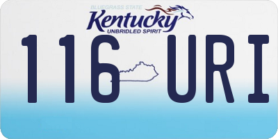KY license plate 116URI