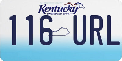 KY license plate 116URL