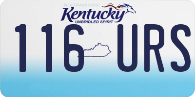 KY license plate 116URS