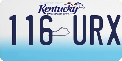 KY license plate 116URX