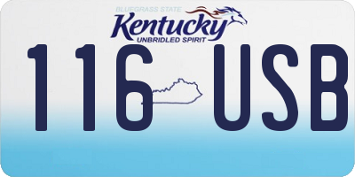 KY license plate 116USB