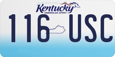 KY license plate 116USC