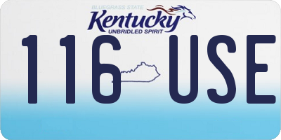KY license plate 116USE