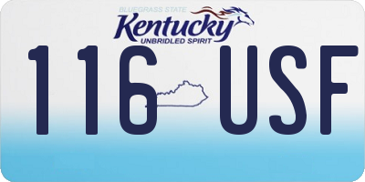 KY license plate 116USF