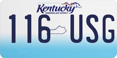 KY license plate 116USG