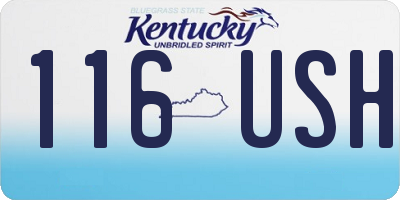 KY license plate 116USH