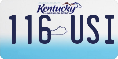 KY license plate 116USI