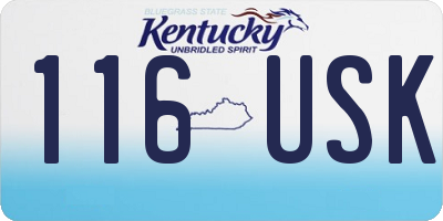 KY license plate 116USK