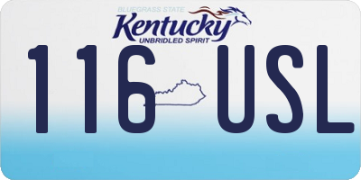 KY license plate 116USL