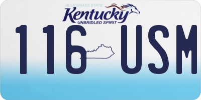 KY license plate 116USM