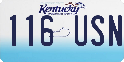 KY license plate 116USN