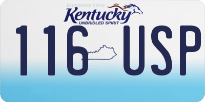 KY license plate 116USP